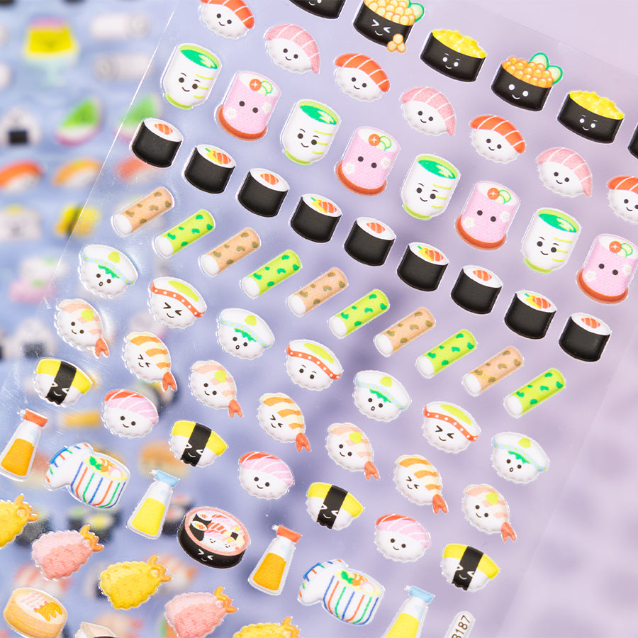 3D Cartoon Food Sushi Journal Stickers [185-188]