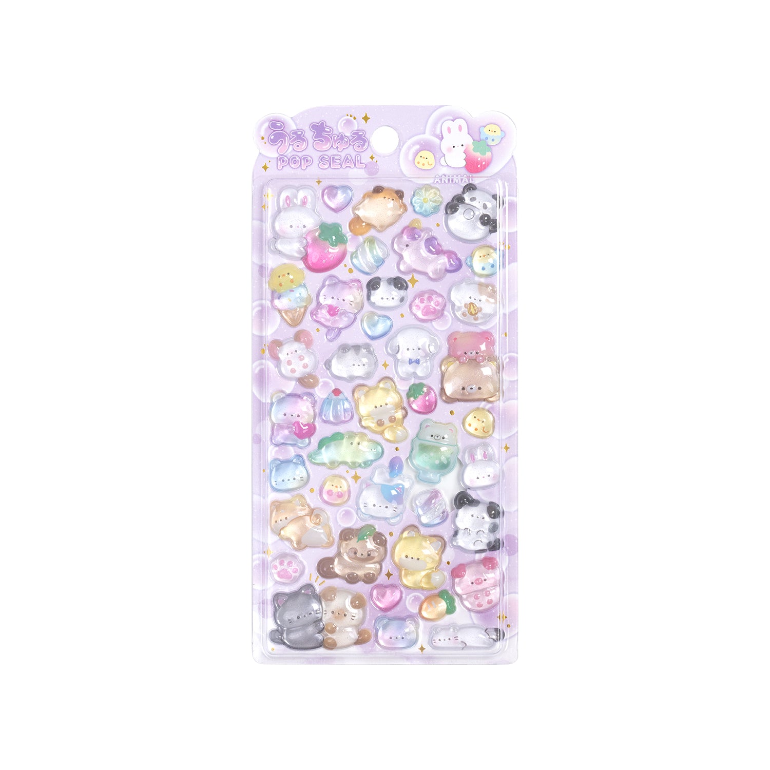 Children's Stickers 3D Embossed Crystal Cartoon Japanese Elements Cute Animals Sticker