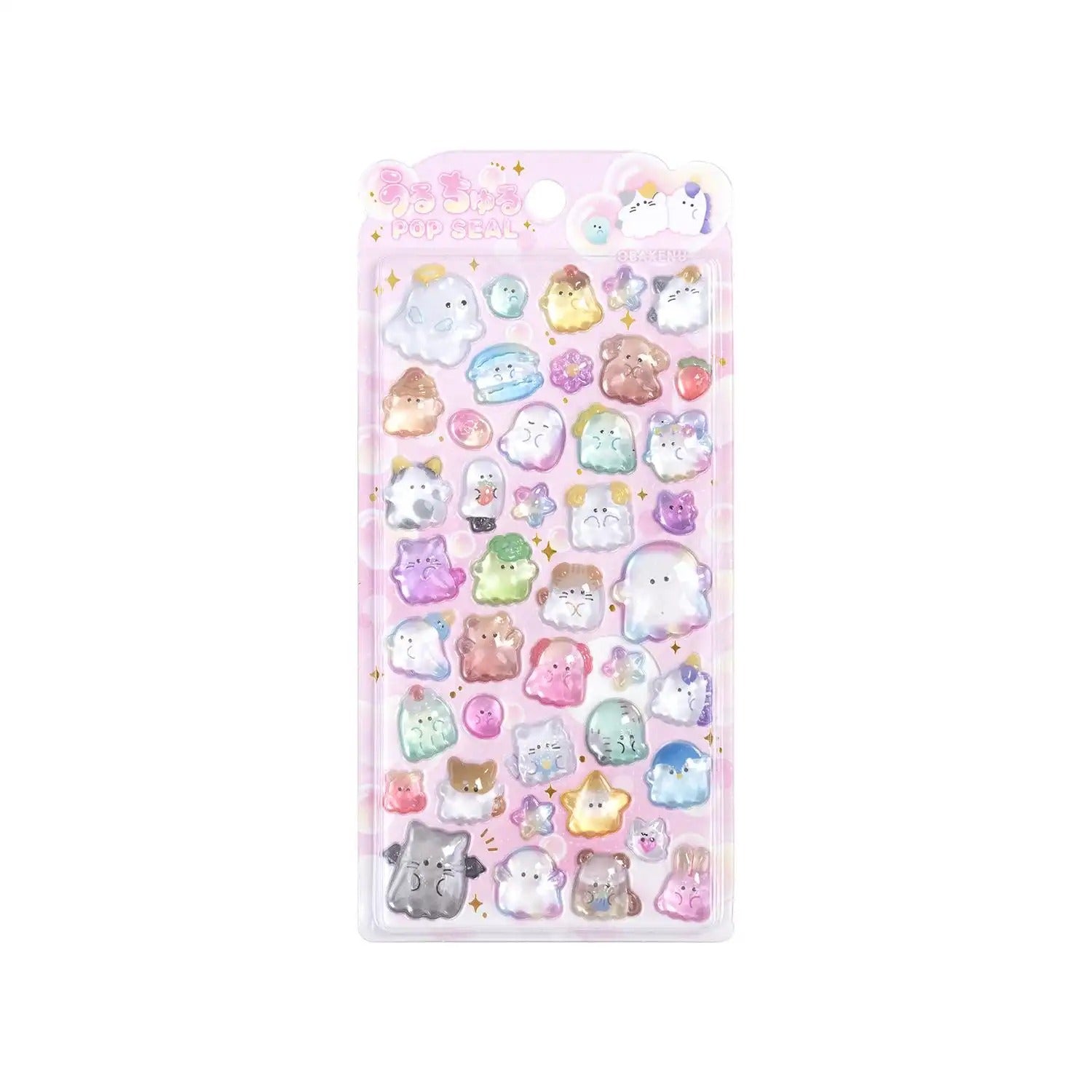 Children's Stickers 3D Embossed Crystal Cartoon Japanese Elements Cute Animals Sticker