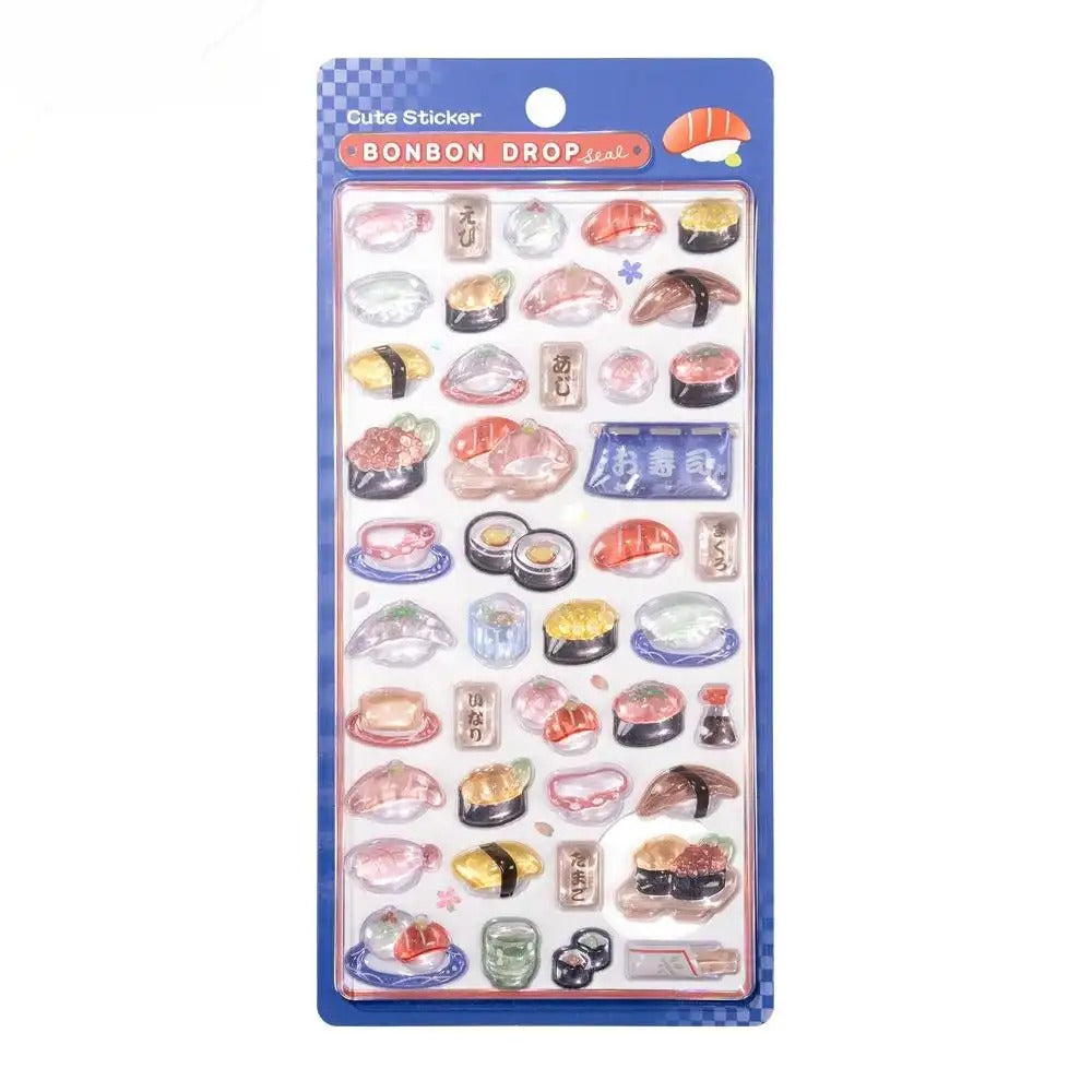 Children's Stickers 3D Embossed Crystal Cartoon Japanese Elements Cute Animals Sticker