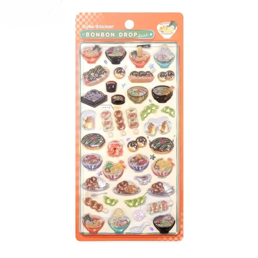 Children's Stickers 3D Embossed Crystal Cartoon Japanese Elements Cute Animals Sticker