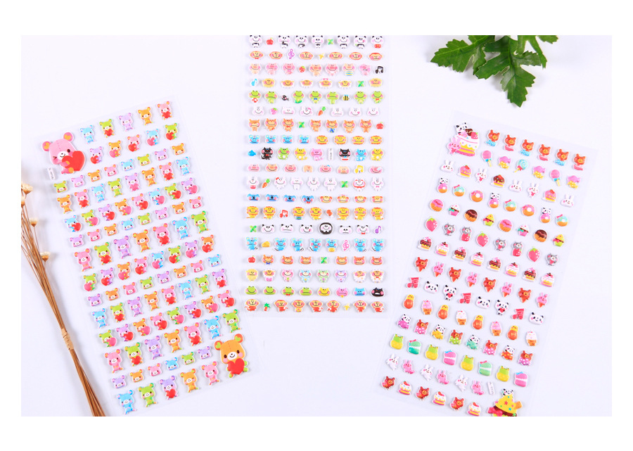 3D Puffy Stickers, 4 Sheets 200+ Kawaii Resin Decorative Stickers for Phone Case, Notebook, Scrapbooking