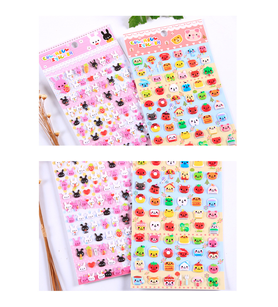 3D Puffy Stickers, 4 Sheets 200+ Kawaii Resin Decorative Stickers for Phone Case, Notebook, Scrapbooking