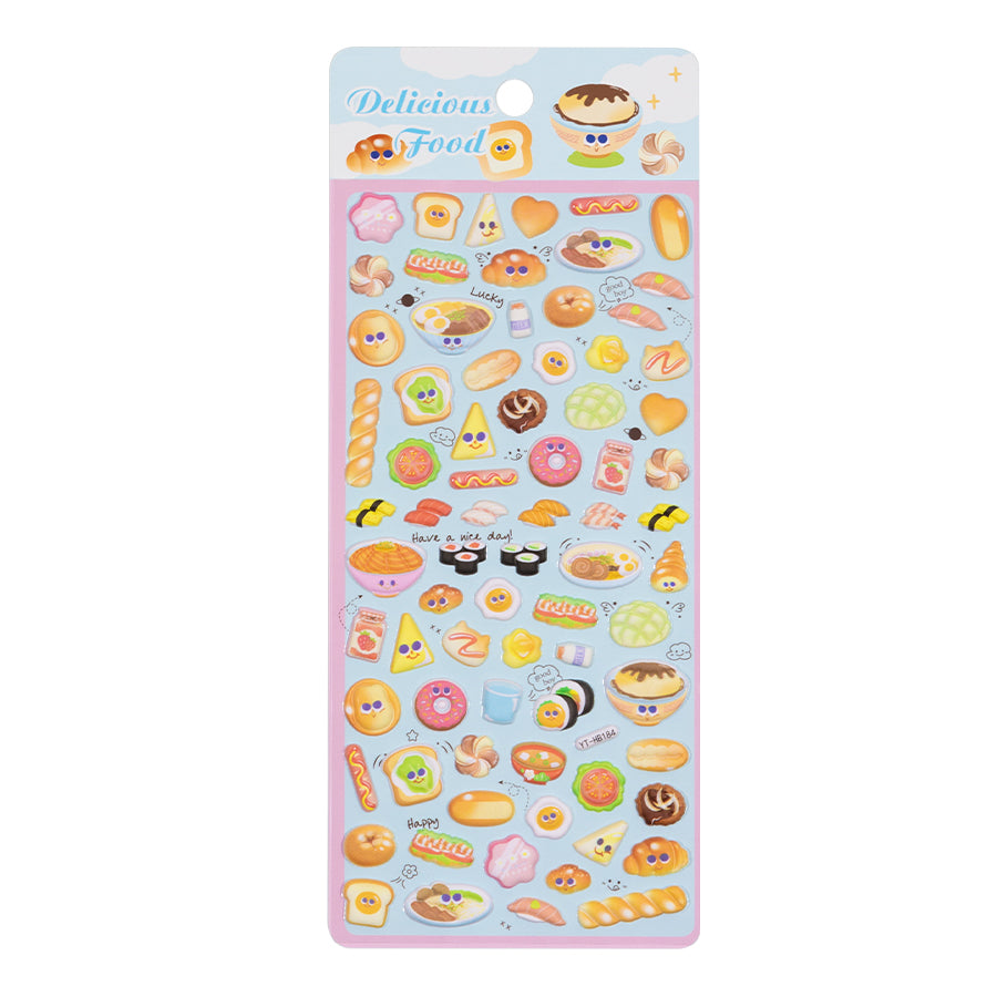Cute Food Stickers Set Bread Hot Dog Sushi Noodles[181-184]