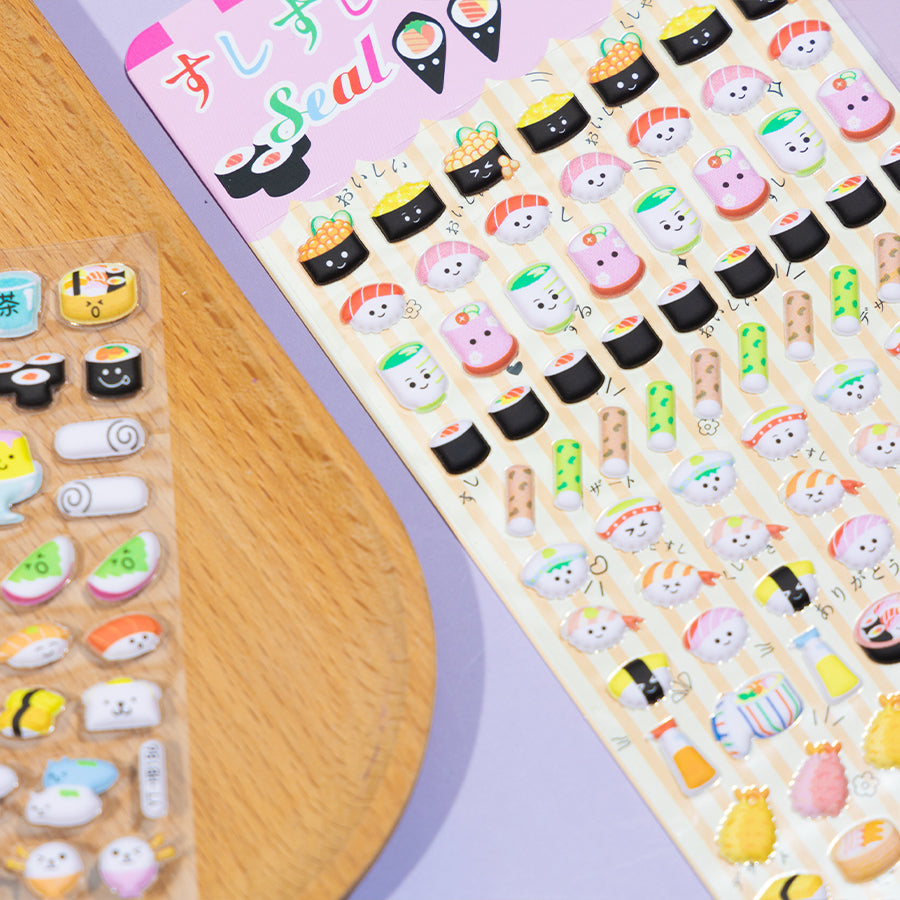 3D Cartoon Food Sushi Journal Stickers [185-188]