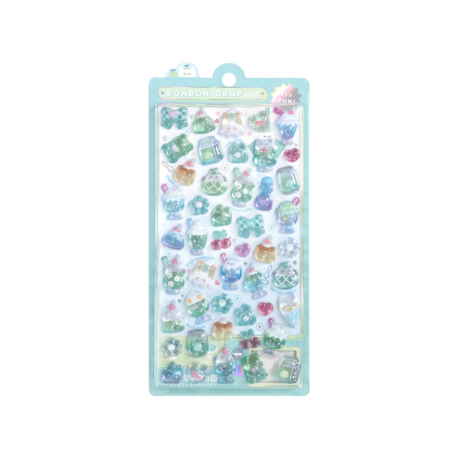 Children's Stickers 3D Embossed Crystal Cartoon Japanese Elements Cute Animals Sticker