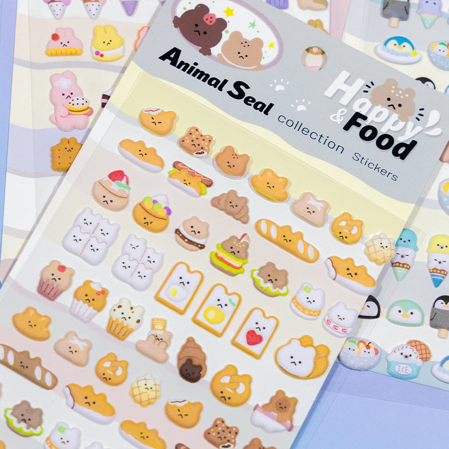 Cartoon Foam Animal Journal Stickers [157-164]