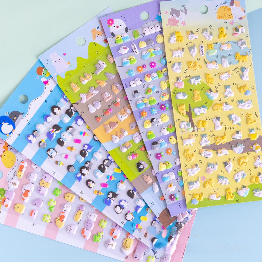 3D Cartoon Foam Animal Journal Stickers