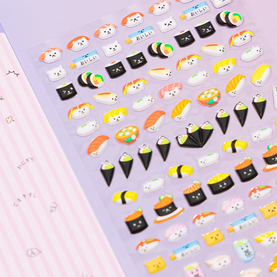 3D Cartoon Food Sushi Journal Stickers [185-188]