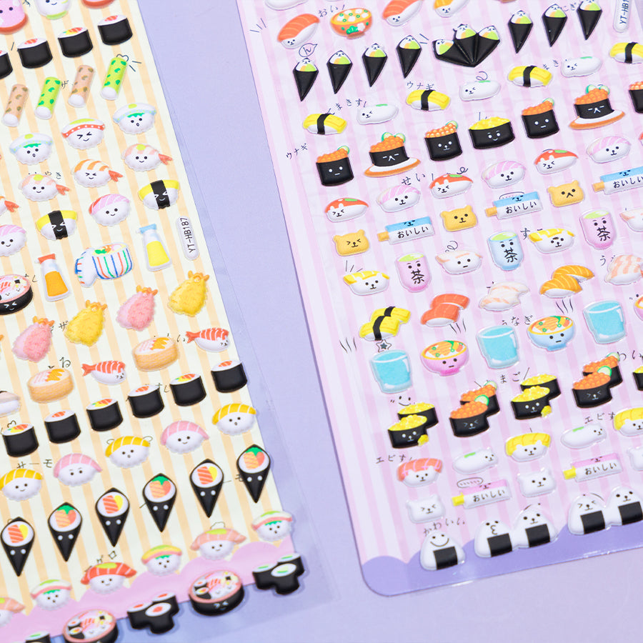 3D Cartoon Food Sushi Journal Stickers [185-188]
