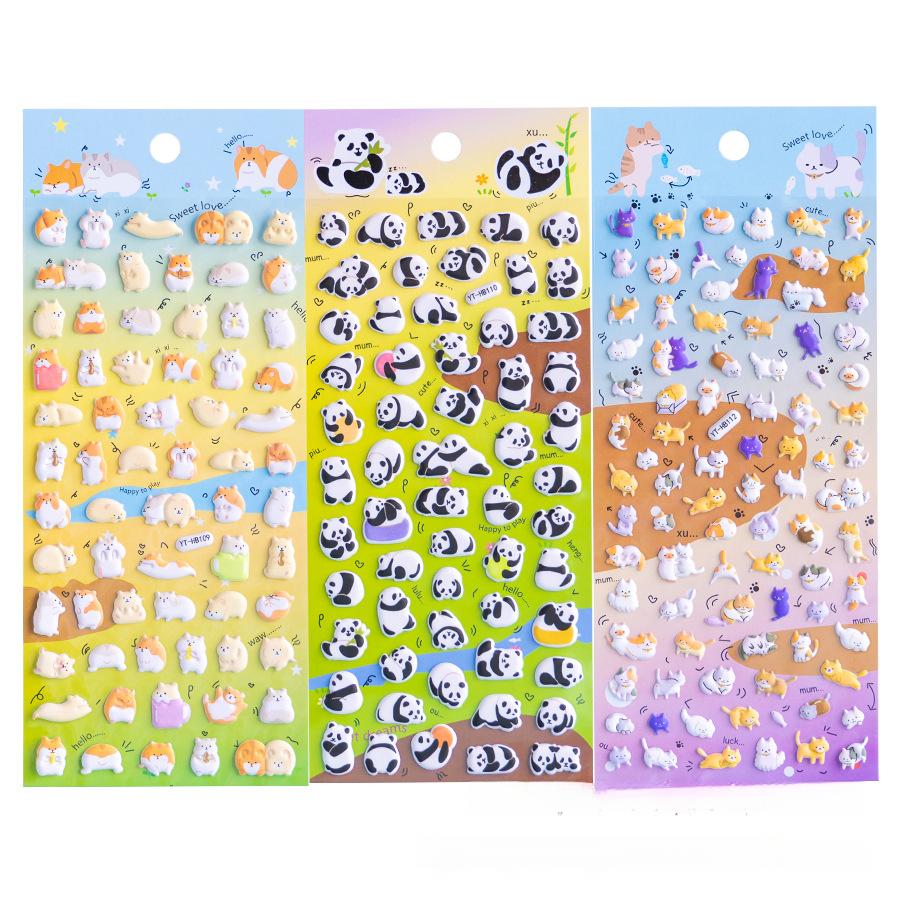 3D Cartoon Foam Animal Journal Stickers