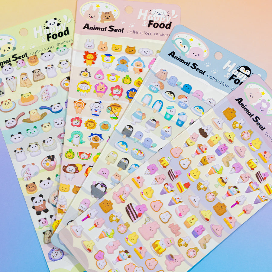 Cartoon Foam Animal Journal Stickers [157-164]
