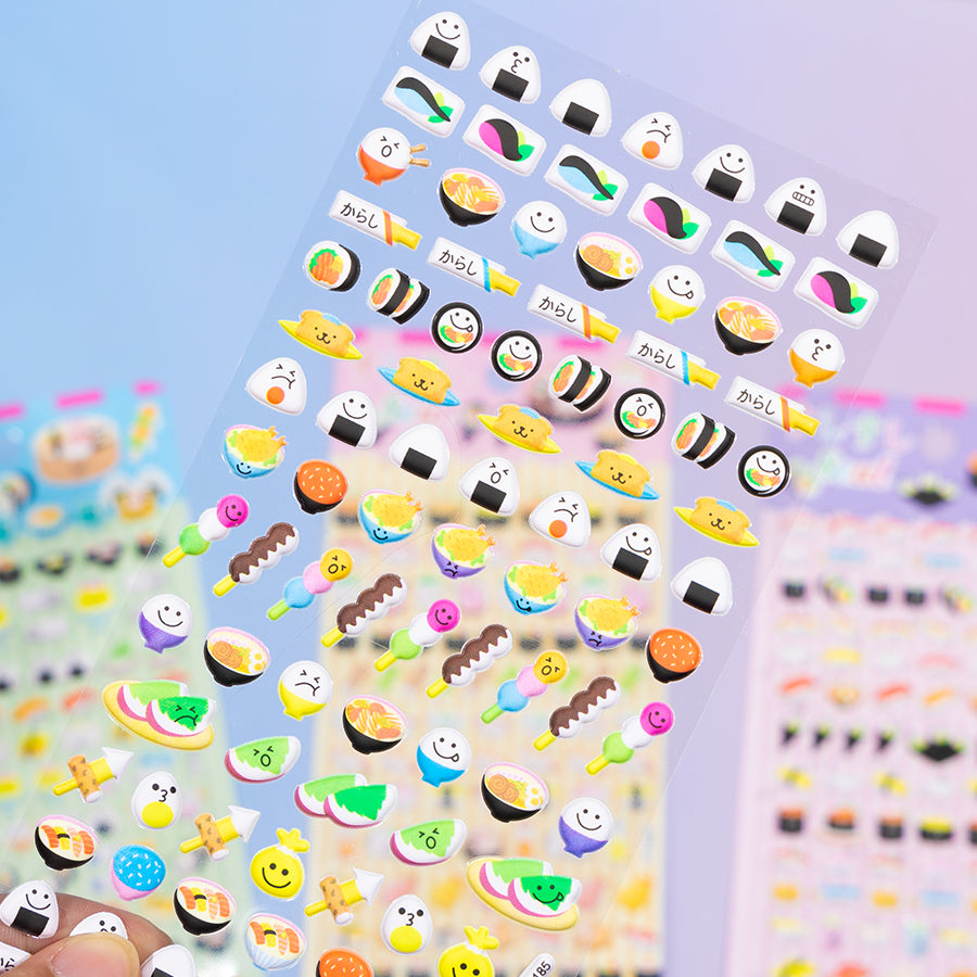 3D Cartoon Food Sushi Journal Stickers [185-188]