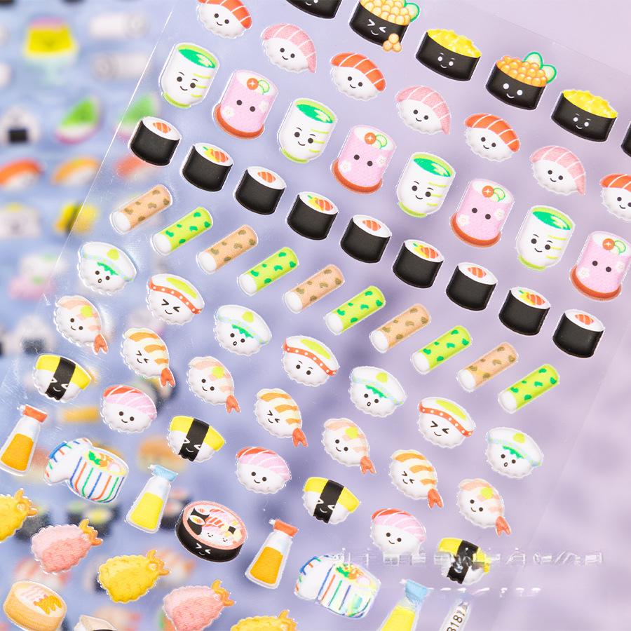 3D Cartoon Food Sushi Journal Stickers
