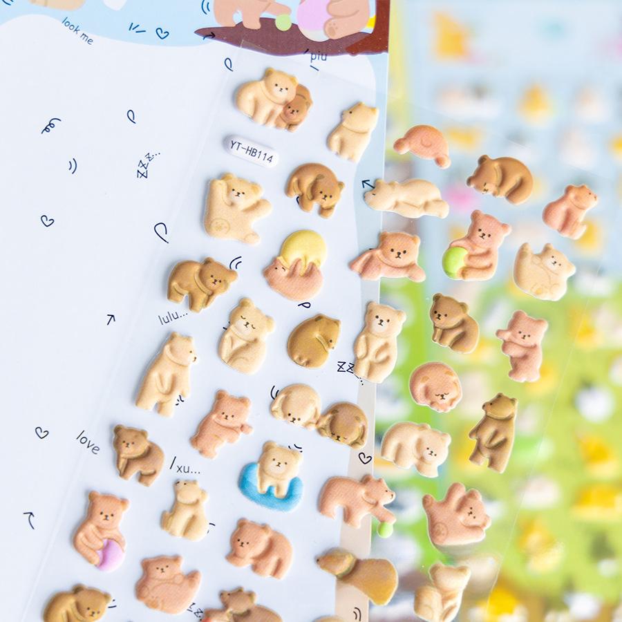 3D Cartoon Foam Animal Journal Stickers