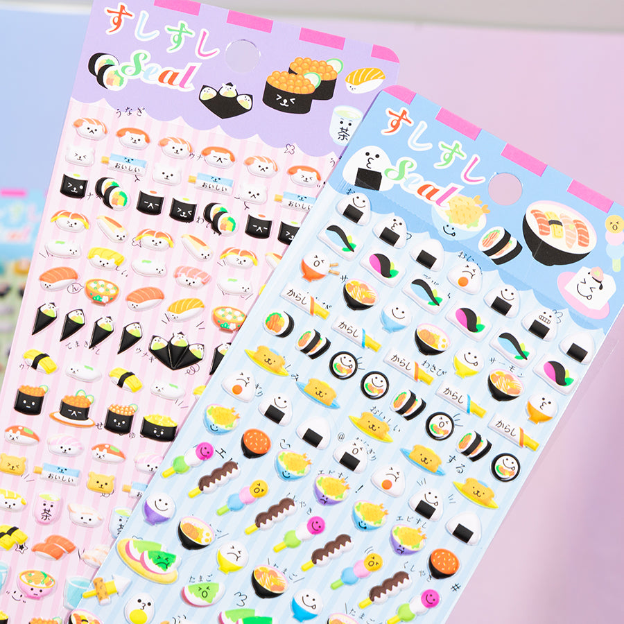 3D Cartoon Food Sushi Journal Stickers [185-188]