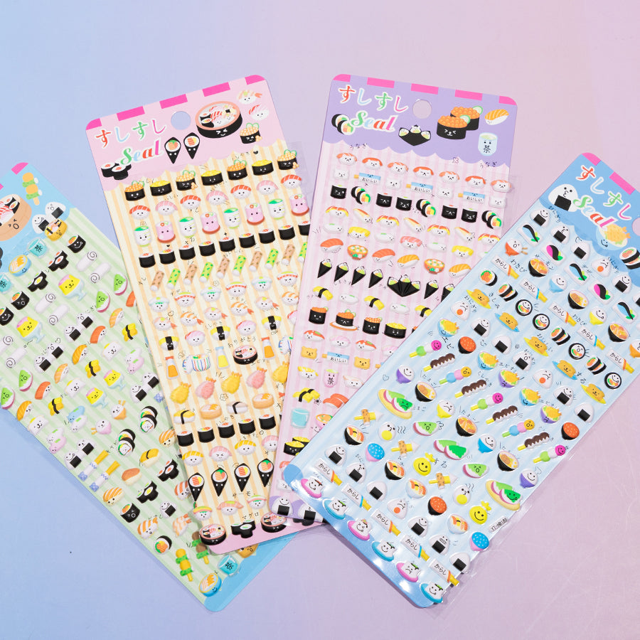 3D Cartoon Food Sushi Journal Stickers [185-188]