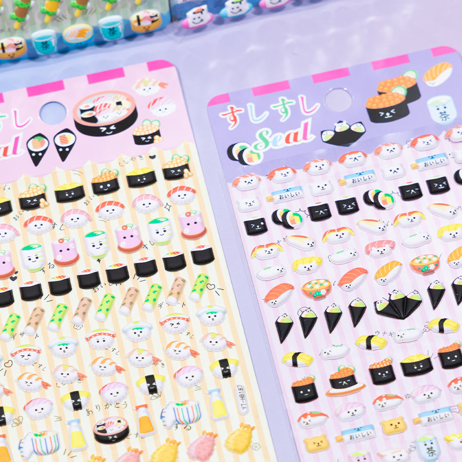 3D Cartoon Food Sushi Journal Stickers [185-188]