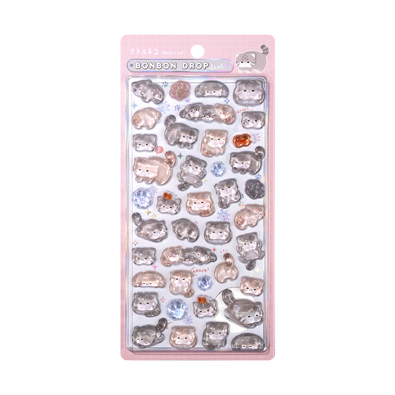 Children's Stickers 3D Embossed Crystal Cartoon Japanese Elements Cute Animals Sticker