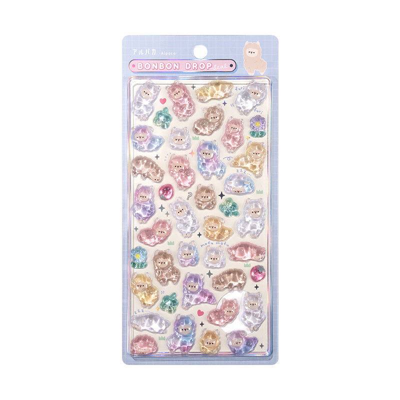 Children's Stickers 3D Embossed Crystal Cartoon Japanese Elements Cute Animals Sticker
