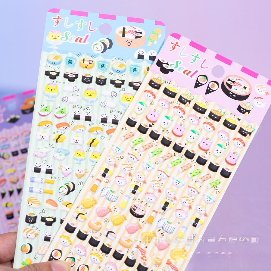 3D Cartoon Food Sushi Journal Stickers